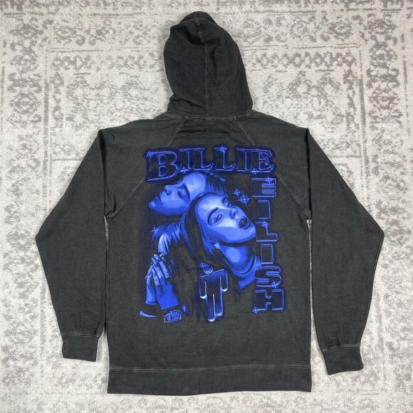 Billie Eilish Hoodie Pullover Long Sleeve Y2K Graphic Black Adult Size Small - Picture 1 of 7